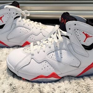 Air Jordan 7 Retro CU9307-160 | White/Infrared Sneaker | Men’sShoes Size 7.5